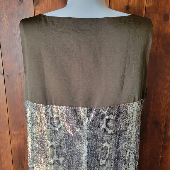 J. Taylor 16 Brown Sequin Snakeskin Sheath Dress Cocktail Party Glam Sparkle ✨ - Picture 10 of 15